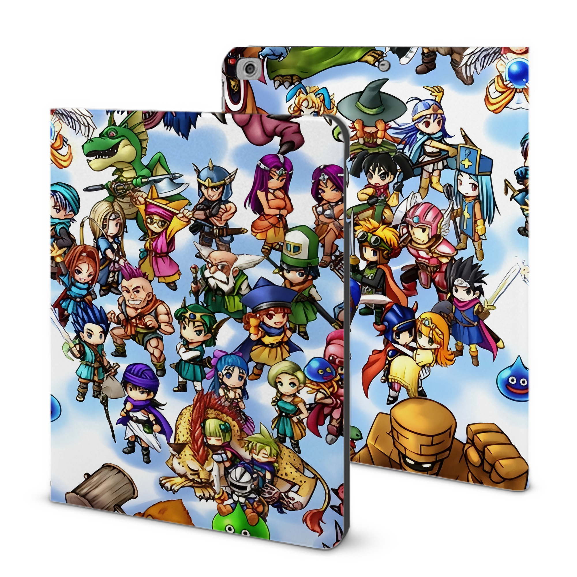 （画像用） ドラゴンクエスト Doragon Kuesuto Dragon Quest IPad ケース ブック型 PUレザー TPU 耐衝撃 軽量 薄型 ペン収納なし 全面保護 IPad 各モデル対応